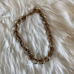 Silver and Gold Chain Necklace
